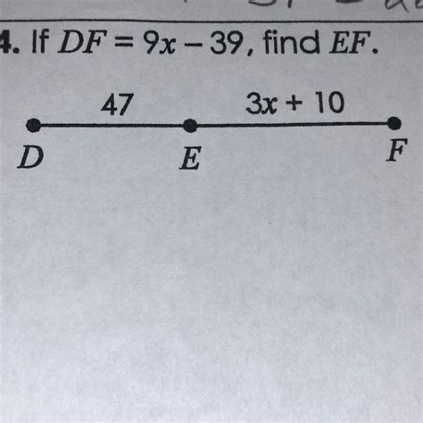 If Df 9x 39 Find Ef