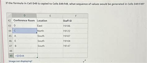 If The Formula In Cell D49 Is Copied