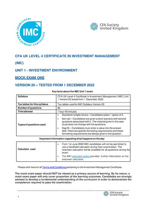 Imc Unit 1 Mock 2 Dec 2022