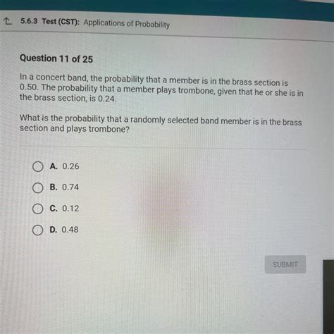 In A Concert Band The Probability That A Member