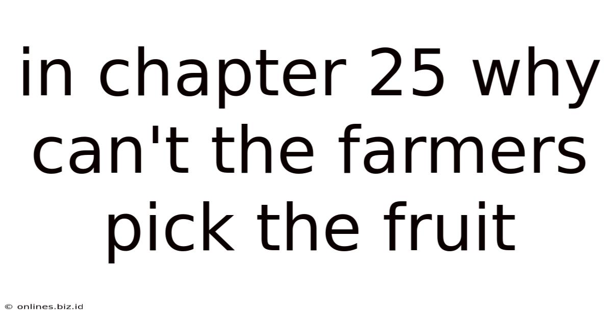 In Chapter 25 Why Can't The Farmers Pick The Fruit