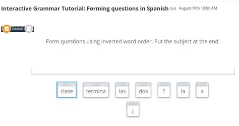 Interactive Grammar Tutorial Forming Questions In Spanish