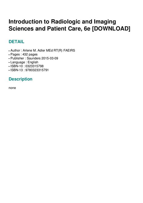 Intro To Radiologic And Imaging Sciences Chapter 23