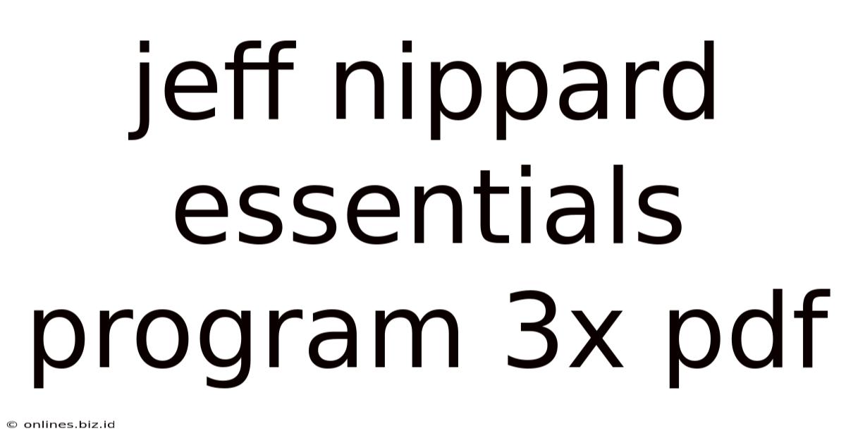 Jeff Nippard Essentials Program 3x Pdf