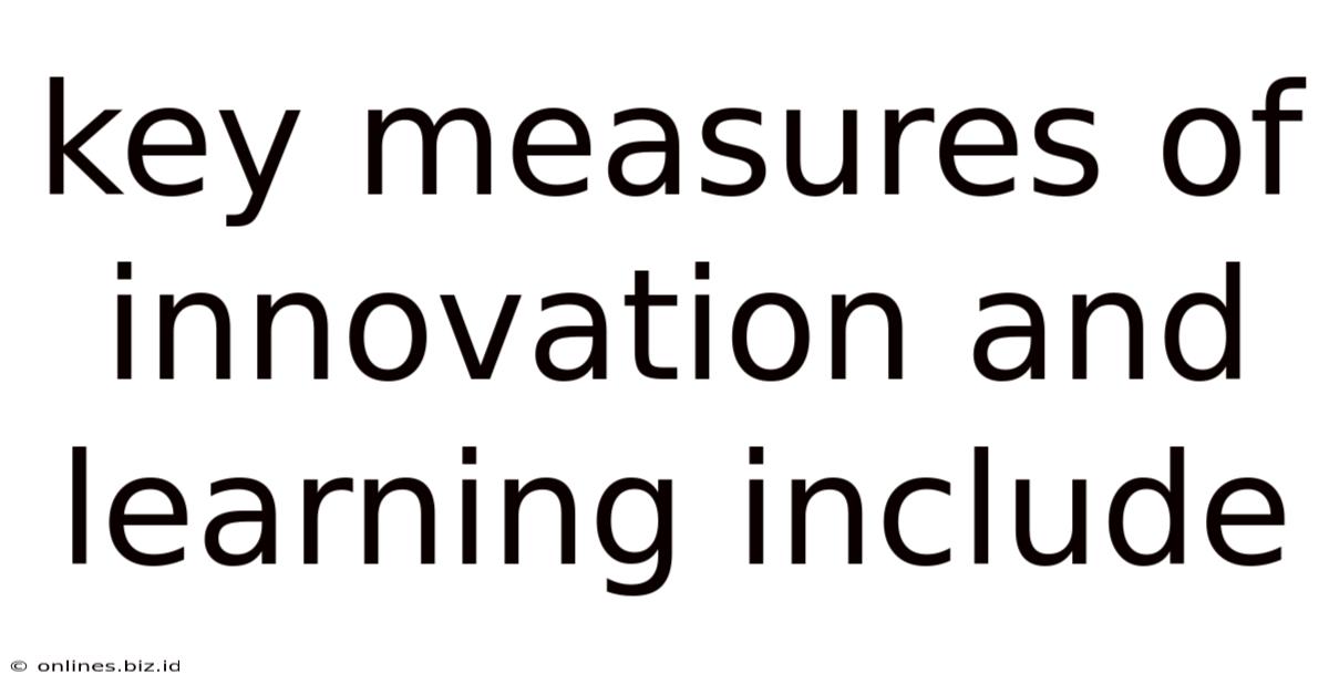 Key Measures Of Innovation And Learning Include