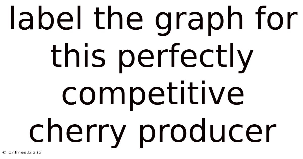 Label The Graph For This Perfectly Competitive Cherry Producer