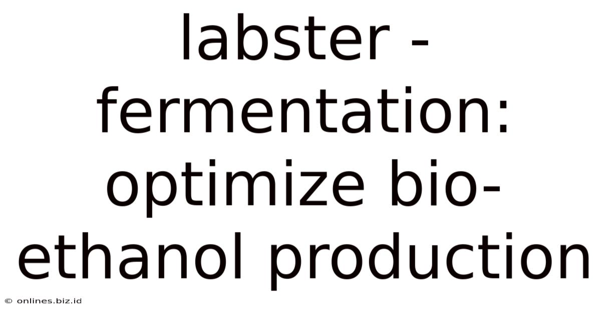 Labster - Fermentation: Optimize Bio-ethanol Production