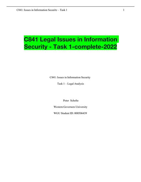 Legal Issues In Information Security - C841