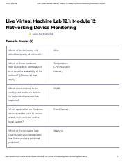 Live Virtual Machine Lab 12.1: Module 12 Networking Device Monitoring