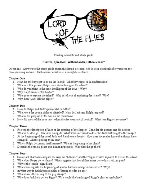 Lord Of The Flies Study Guide