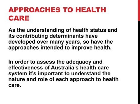 Match Each Example To The Appropriate Approach To Health Care.