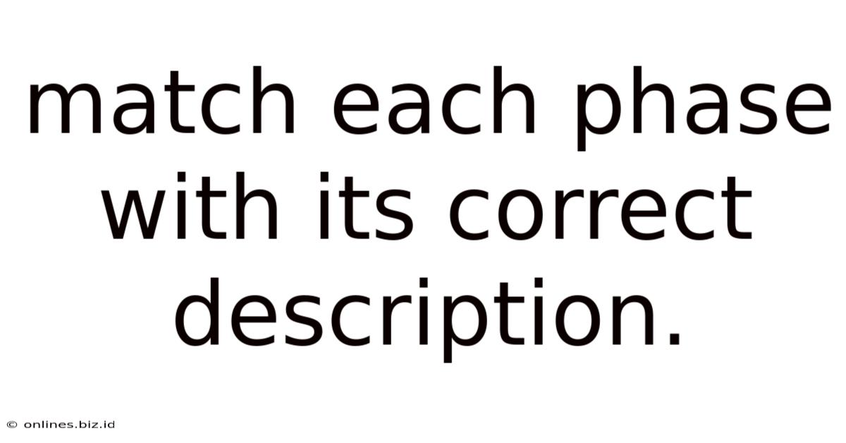 Match Each Phase With Its Correct Description.