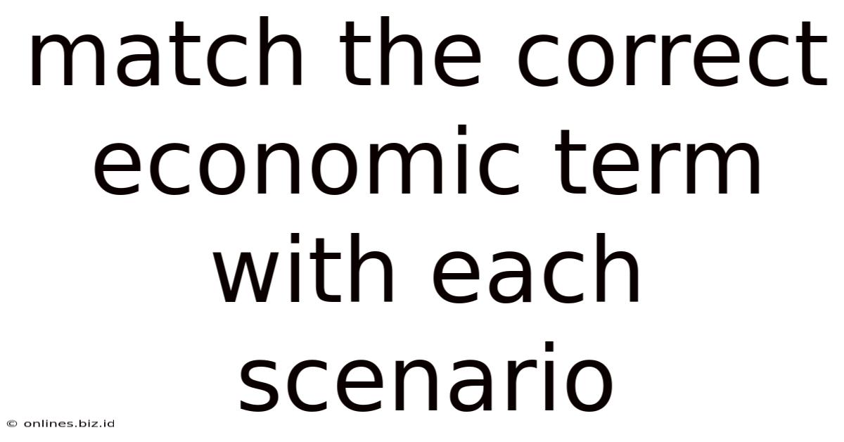 Match The Correct Economic Term With Each Scenario