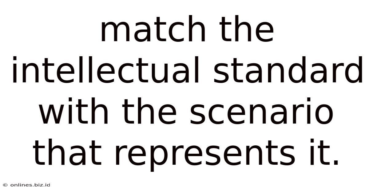 Match The Intellectual Standard With The Scenario That Represents It.