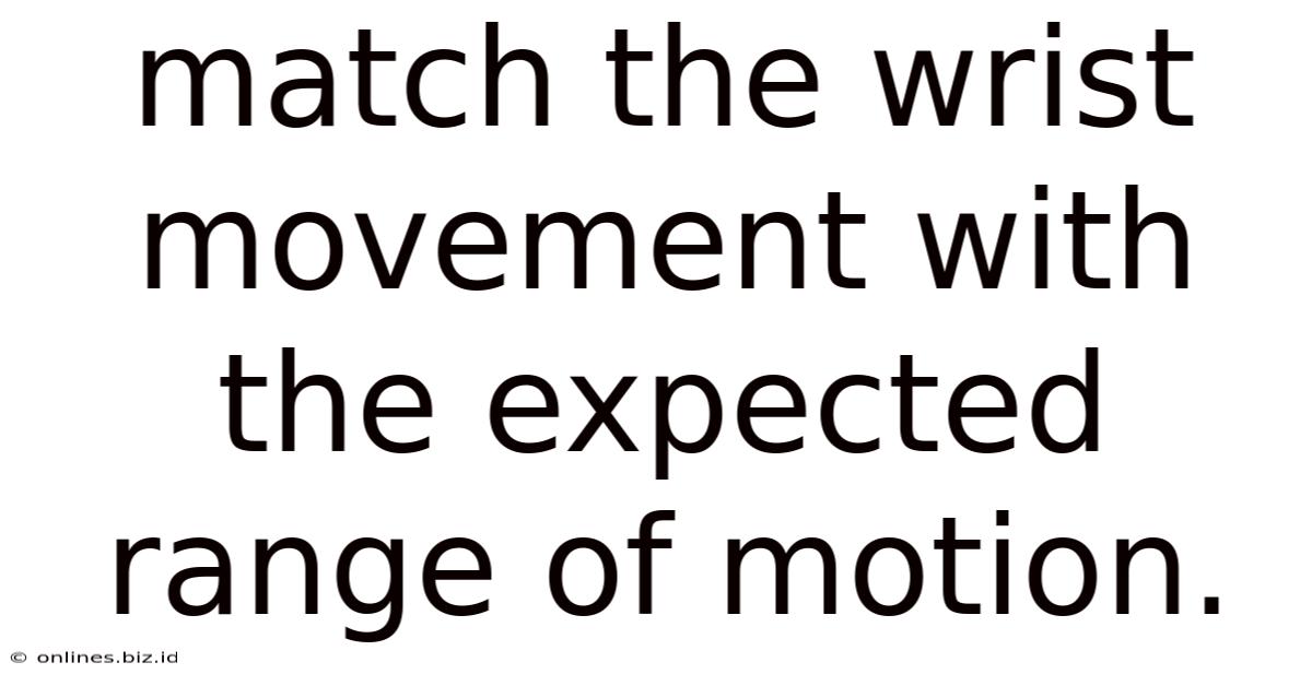 Match The Wrist Movement With The Expected Range Of Motion.