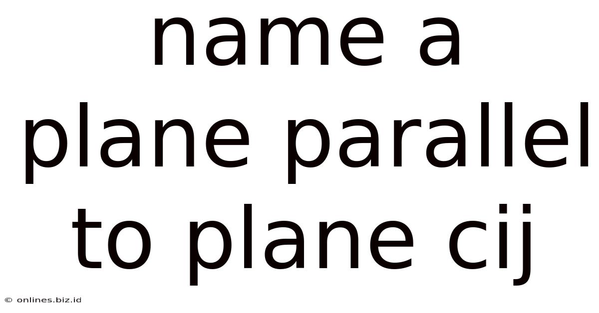 Name A Plane Parallel To Plane Cij