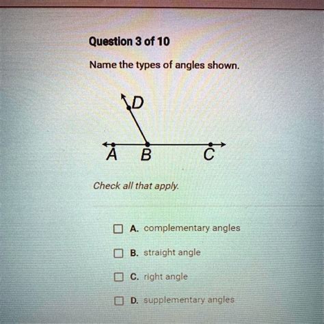 Name The Types Of Angles Shown Check All That Apply