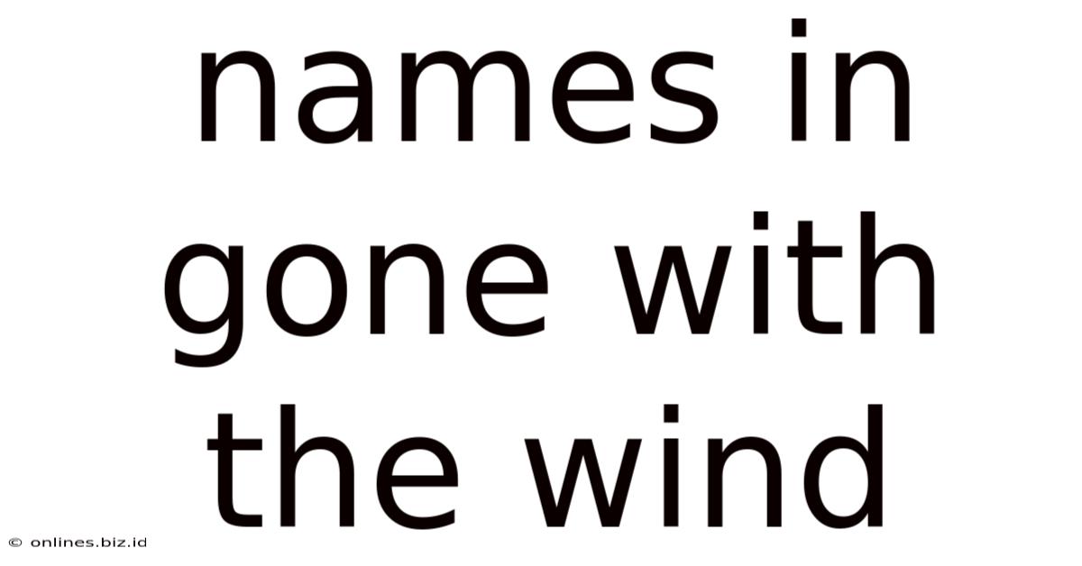 Names In Gone With The Wind