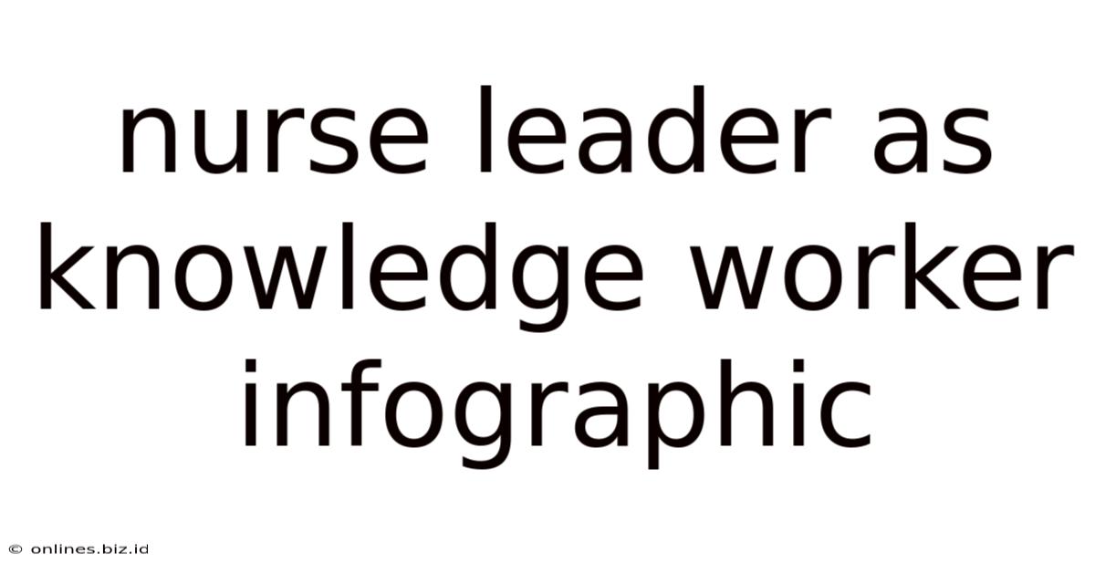 Nurse Leader As Knowledge Worker Infographic