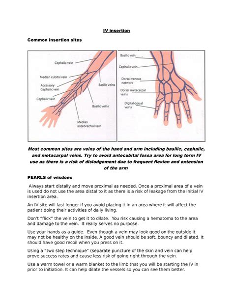 Nurse Toni Is Reviewing The Handout About Iv Pain