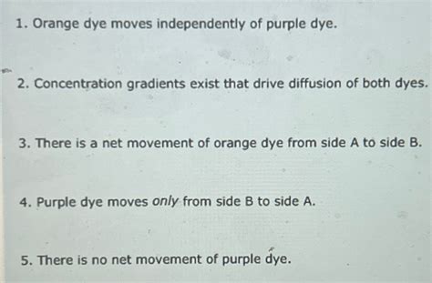 Orange Dye Moves Independently Of Purple Dye