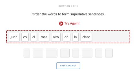 Order The Words To Form Superlative Sentences