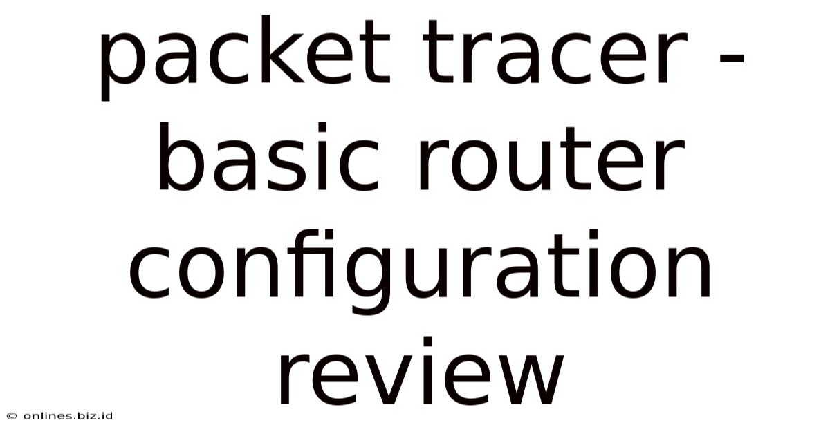 Packet Tracer - Basic Router Configuration Review