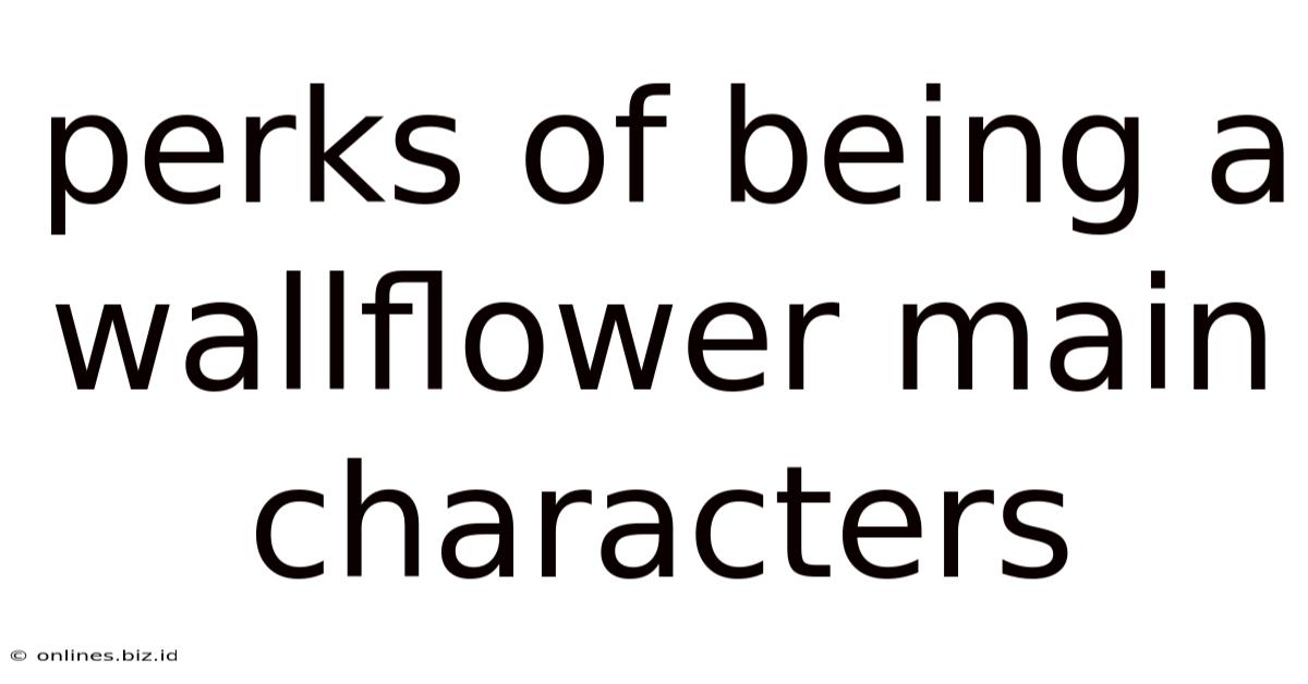 Perks Of Being A Wallflower Main Characters
