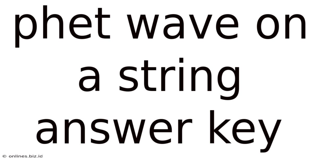 Phet Wave On A String Answer Key