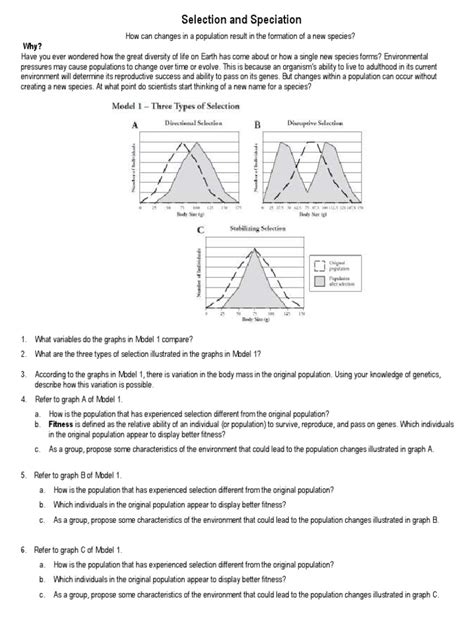 Pogil Answer Key Selection And Speciation