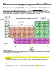 Pogil Electron Configuration And Orbitals Answer Key Model 2