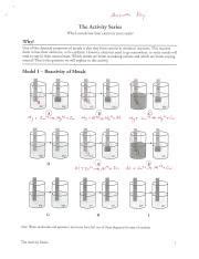 Pogil The Activity Series Answer Key