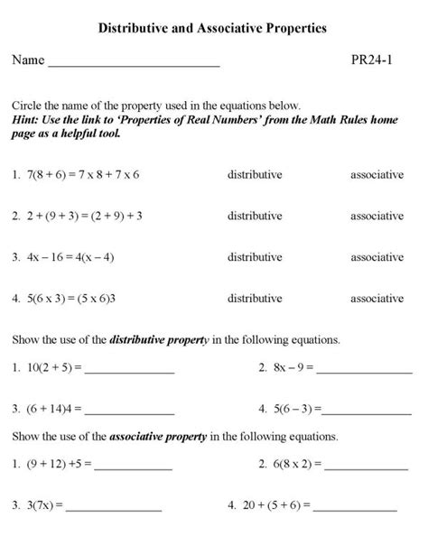 Practice 1-2 Properties Of Real Numbers