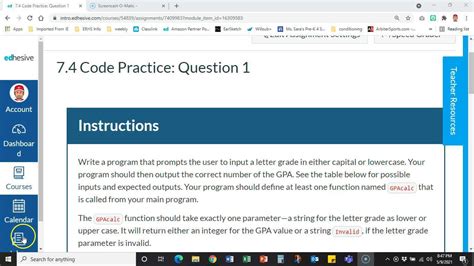 Project Stem 7.4 Code Practice Question 1