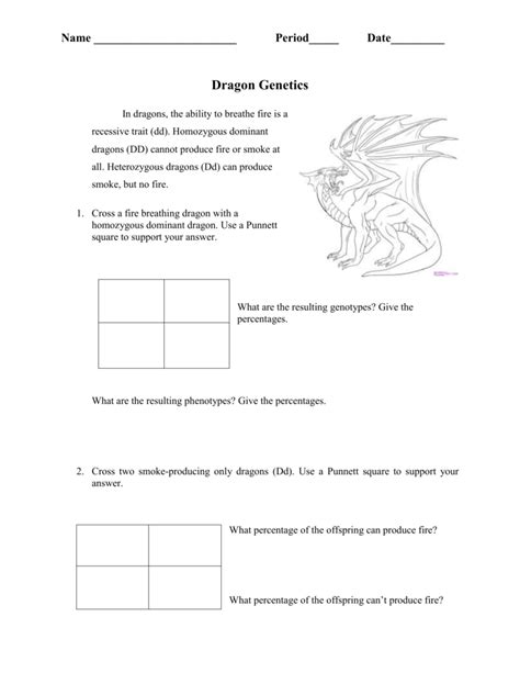 Punnett Square Riddle Dragon Answer Key