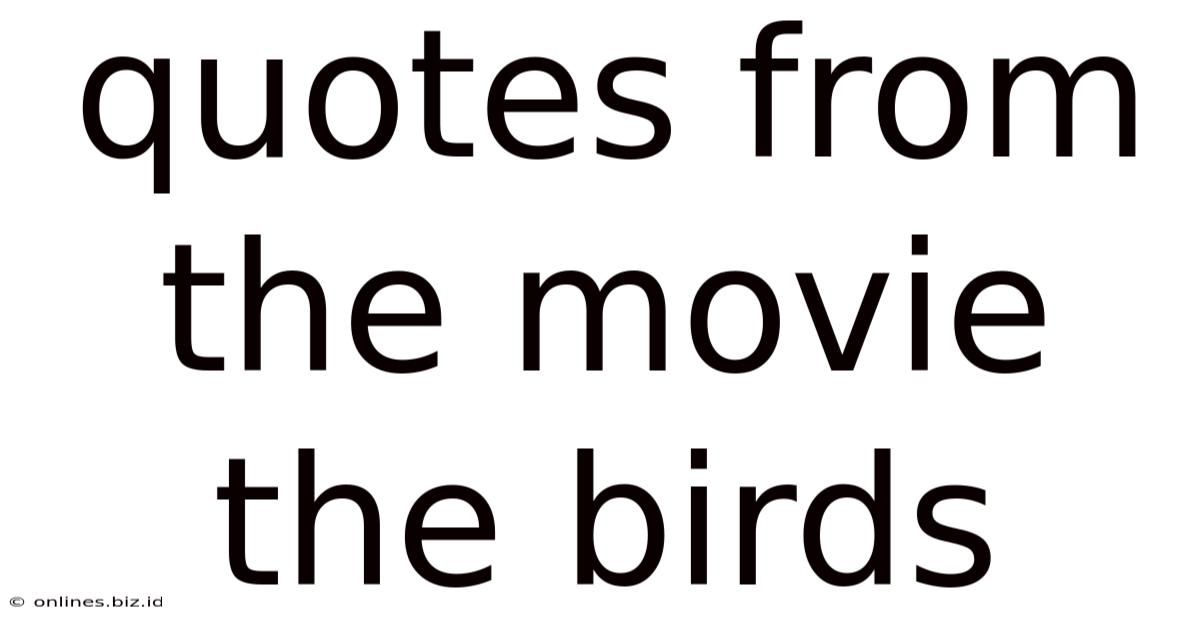 Quotes From The Movie The Birds