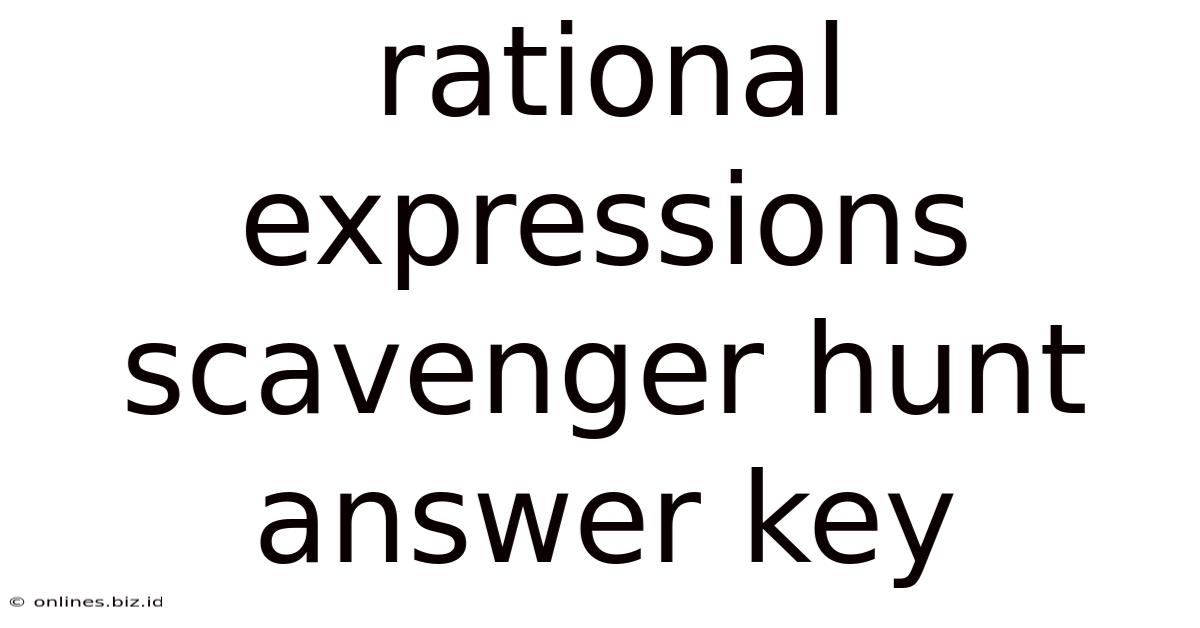 Rational Expressions Scavenger Hunt Answer Key