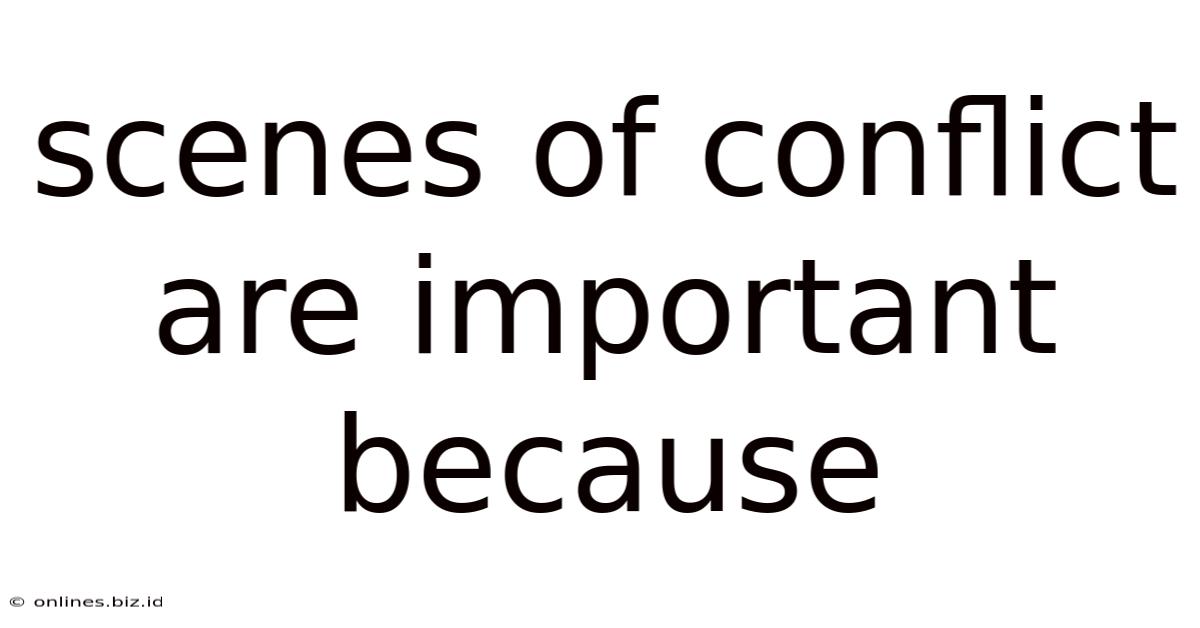 Scenes Of Conflict Are Important Because