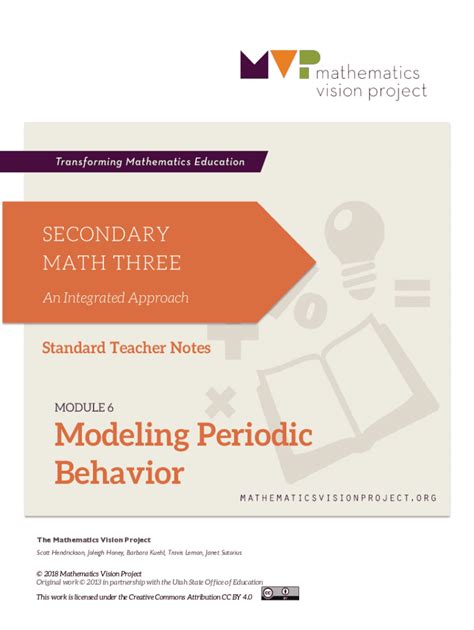 Secondary Math 3 Module 6 Modeling Periodic Behavior 6.1 Answers