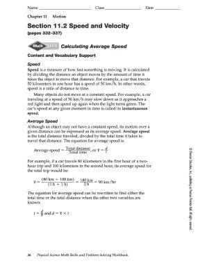 Section 11.2 Speed And Velocity Answer Key