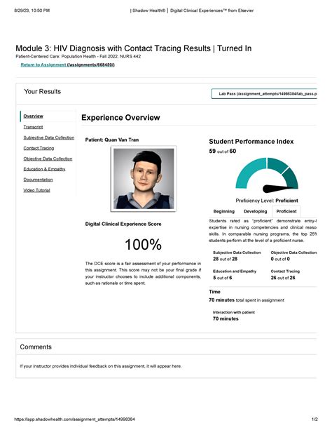 Shadow Health Hiv Diagnosis With Contact Tracing