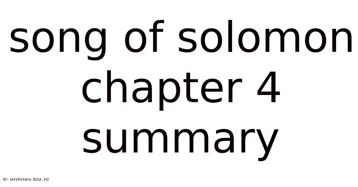 Song Of Solomon Chapter 4 Summary