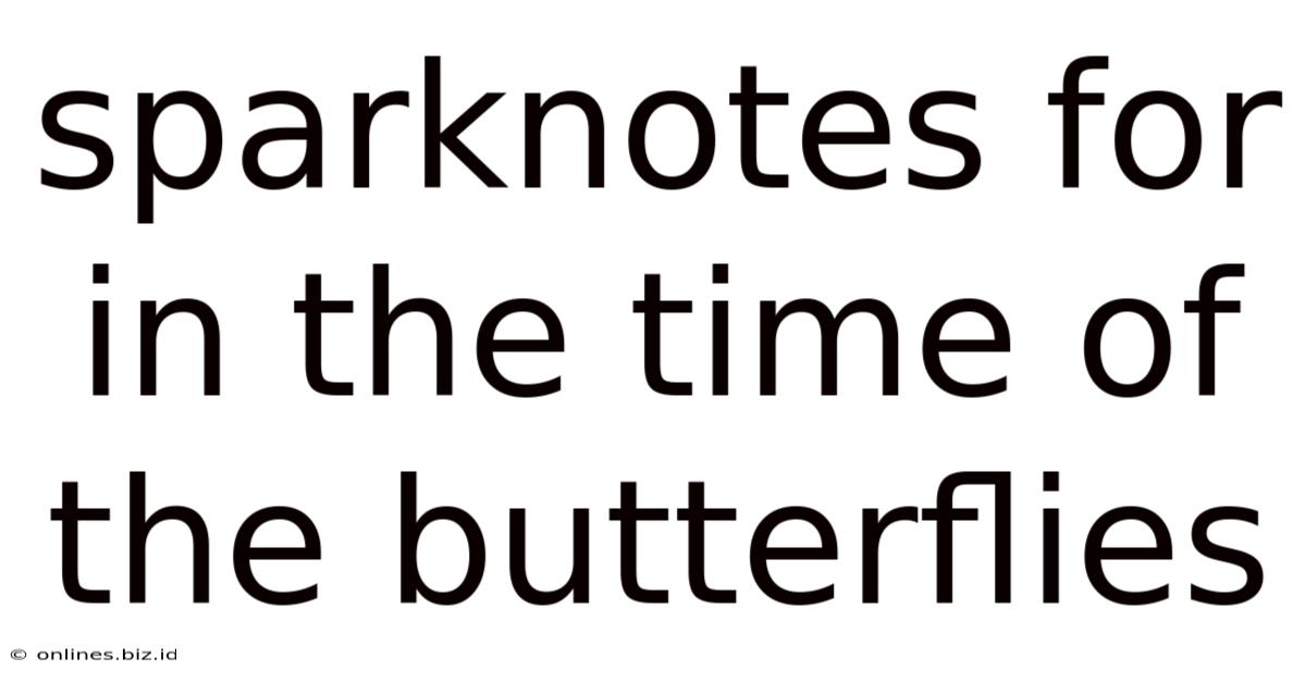 Sparknotes For In The Time Of The Butterflies