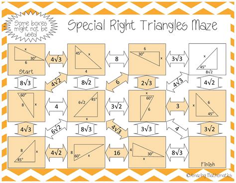 Special Right Triangles Maze Worksheet Answers Pdf