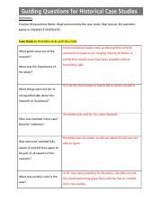 Student Handout 1.2 Guiding Questions For Historical Case Studies Answers