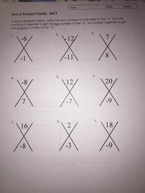 Sum And Product Puzzle Set 2 Answer Key