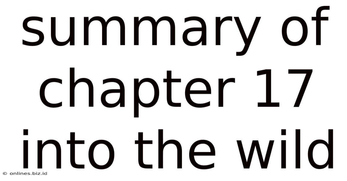 Summary Of Chapter 17 Into The Wild