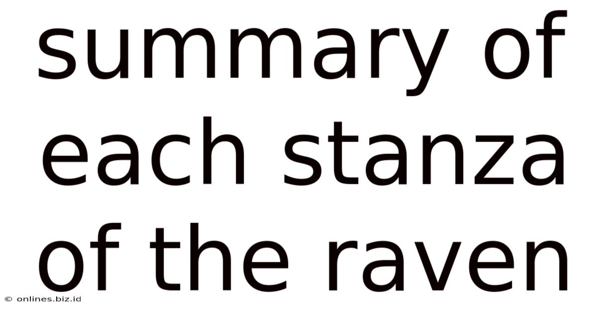 Summary Of Each Stanza Of The Raven