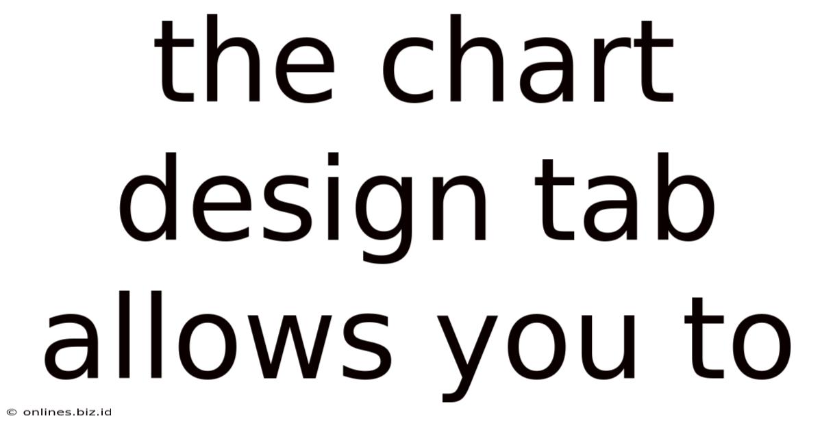 The Chart Design Tab Allows You To