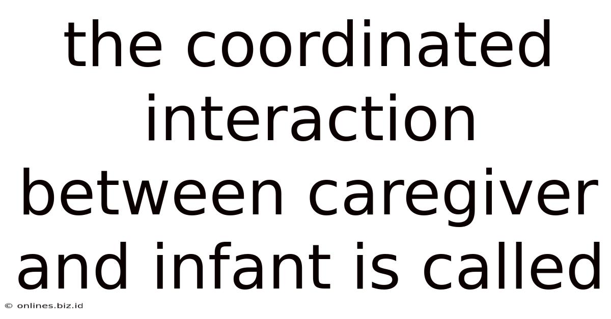 The Coordinated Interaction Between Caregiver And Infant Is Called